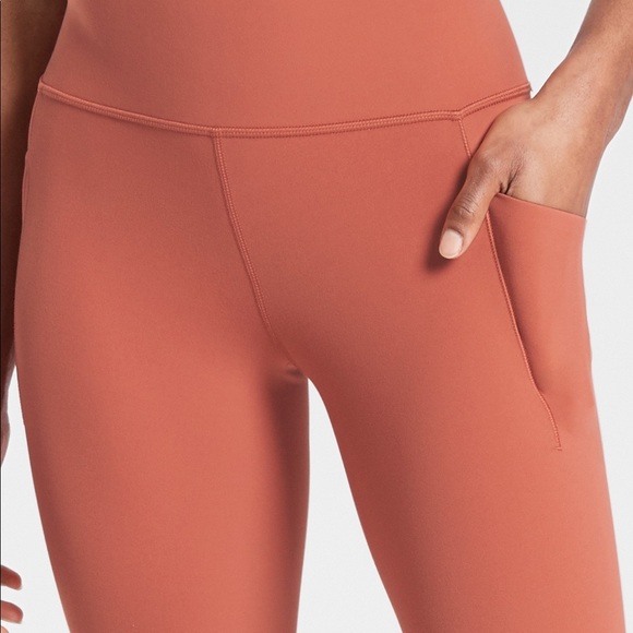 Athleta Salutation Stash Pocket Crop Tights orange - Picture 2 of 8